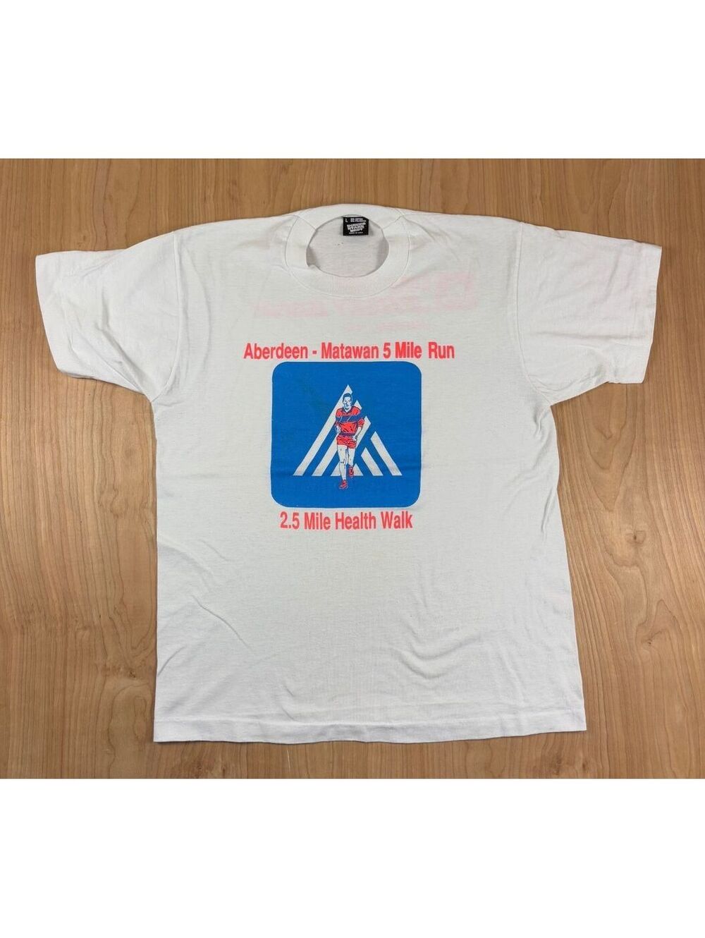 Vintage 80s Aberdeen Matawan 5 mile run tshirt Single Stitch marathon running nj